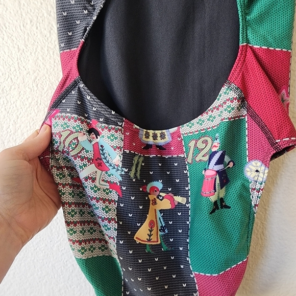 Sporti Granny Sweater 12 Days of Christmas Thin Strap One Piece Swims 36 - Picture 3 of 6